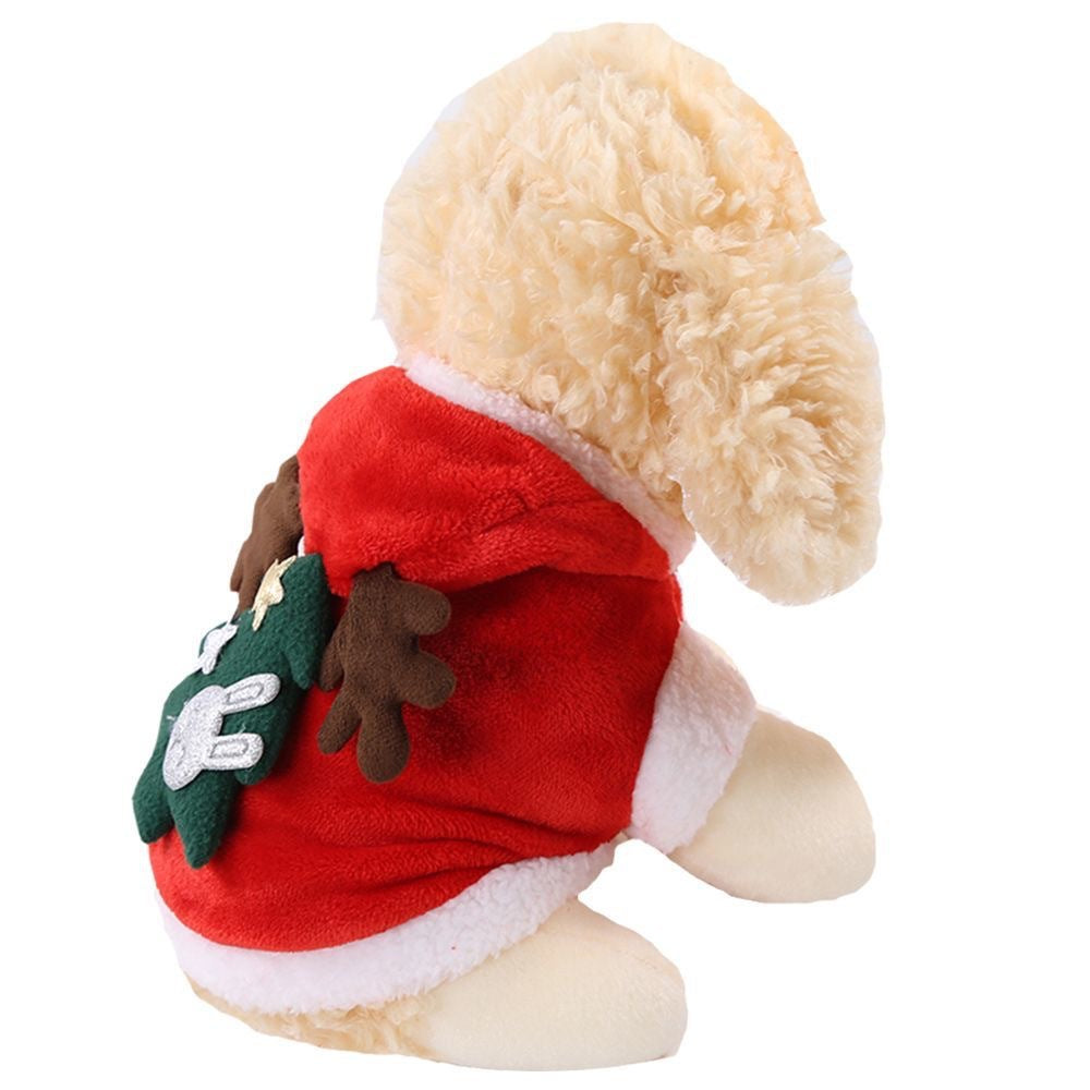 Pet Puppy Christmas Series Fleece Autumn and Winter Warm Clothes Bichon Teddy Pomeranian Cat Winter