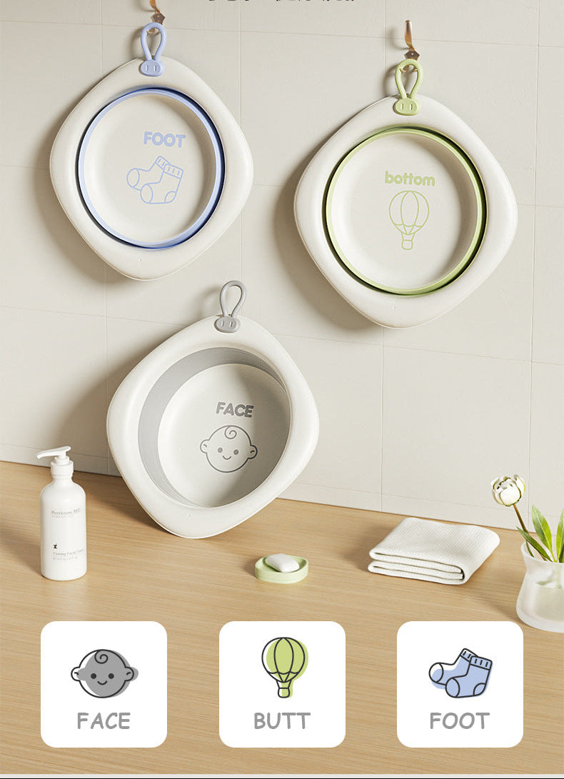 3-Piece Baby Foldable Wash Basin Set – Face, Foot & Bottom Care