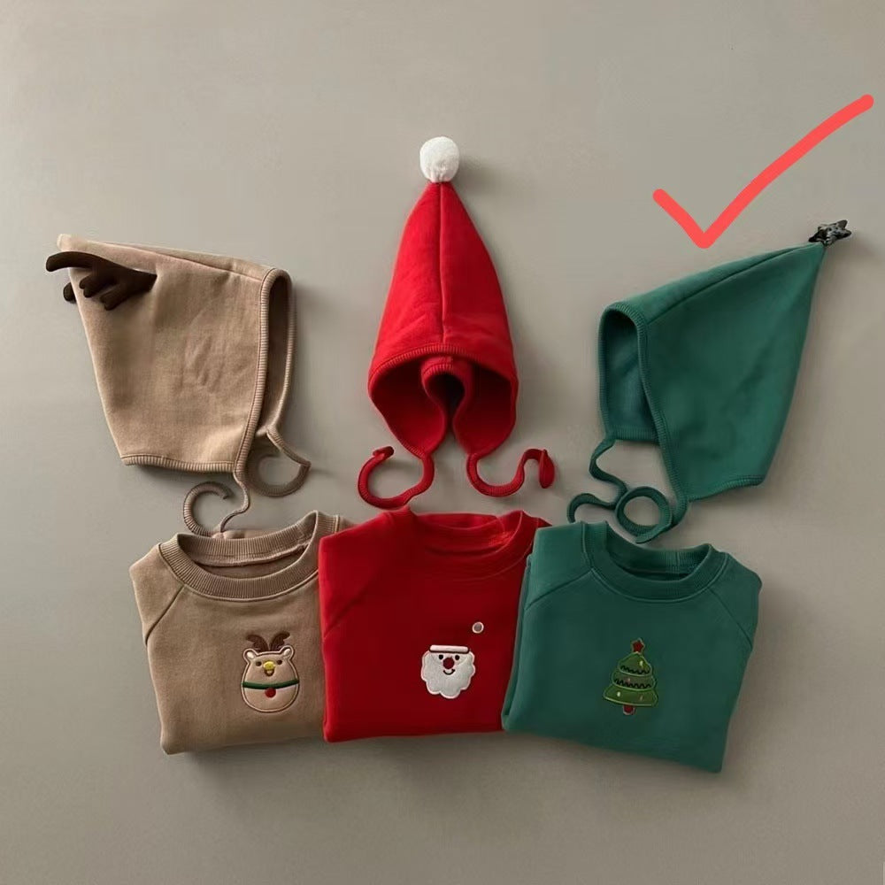 Baby Christmas Outfit for Autumn and Winter, Infant and Toddler One-Piece Fleece-Lined Thickened Romper for Warmth