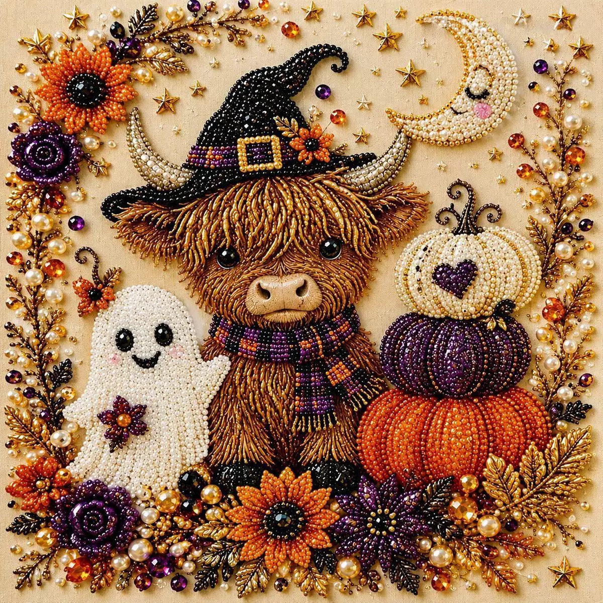 Halloween Pearl Art DIY Kit – Spooky Beaded Painting Craft Set