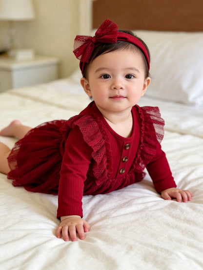 Baby Girl Spring and Autumn Dress Children's Clothing Spring Popular Style Baby Mesh Dress Infant Long-Sleeved Princess Dress