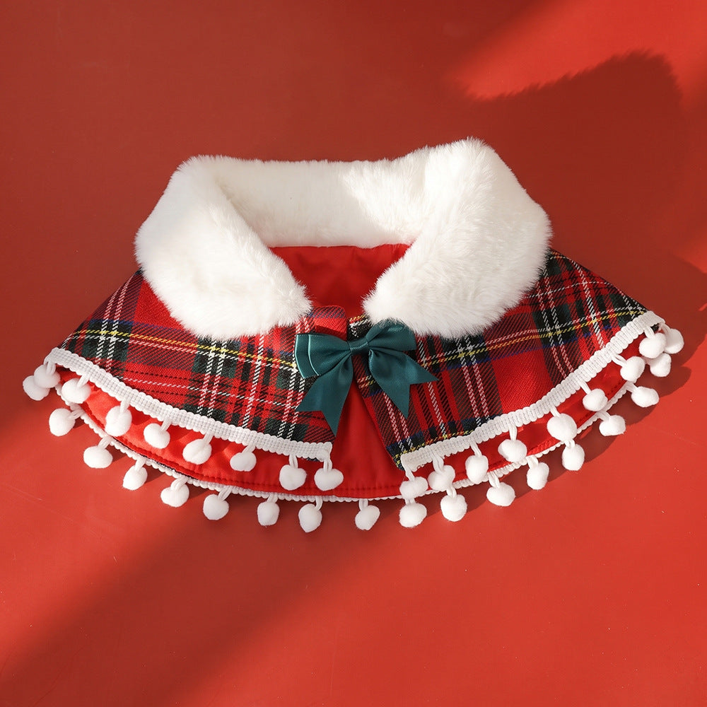 Cat Christmas Cape Dog New Year Shawl Pet Neck Scarf British Shorthair Spring Festival Autumn Winter Clothes Warm