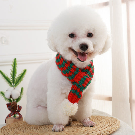 Puppy Teddy Bear Cat Scarf Bib Dog Christmas Scarf Accessories