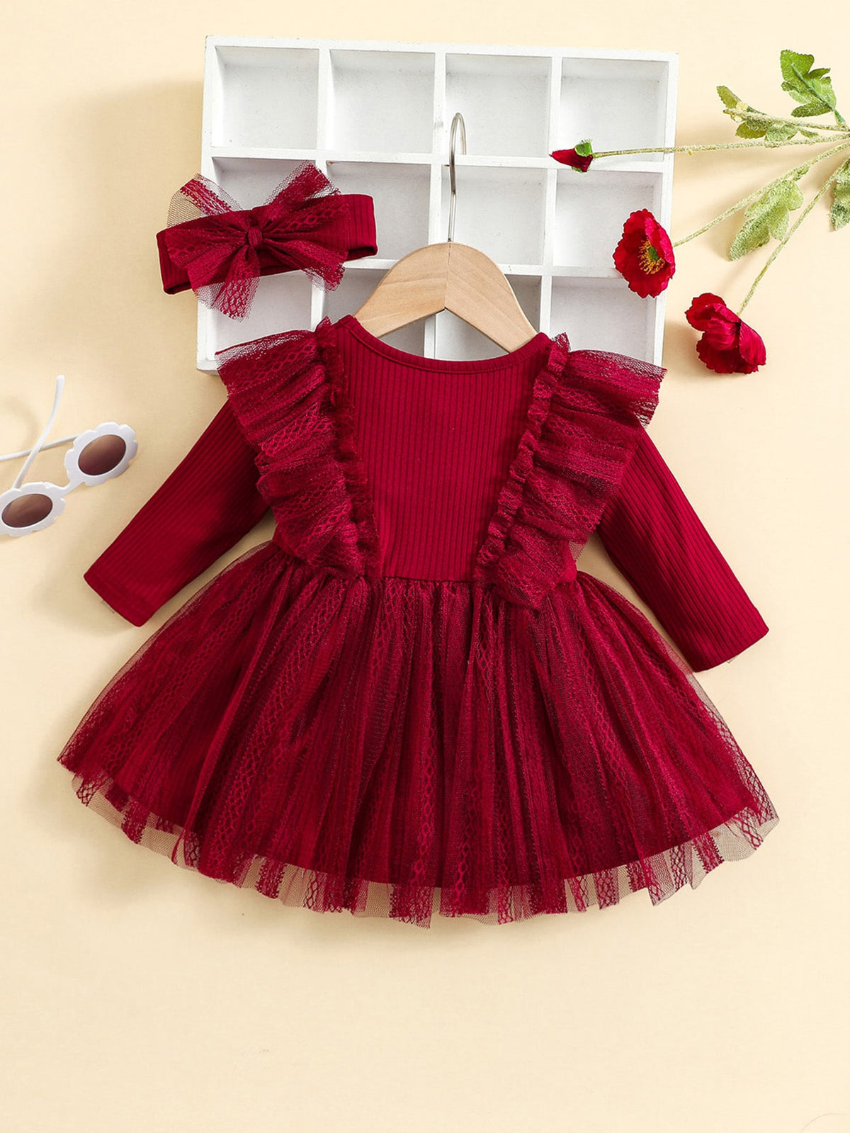 Baby Girl Spring and Autumn Dress Children's Clothing Spring Popular Style Baby Mesh Dress Infant Long-Sleeved Princess Dress