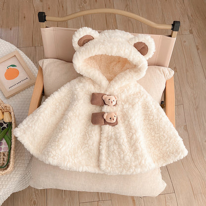 Cozy Bunny Baby Outfit – Soft Hooded Fleece Cloak for Babies & Toddlers