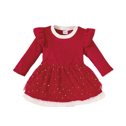 Spring and Autumn Baby Girl Jumpsuit, Long Sheeve Baby Christmas Gift