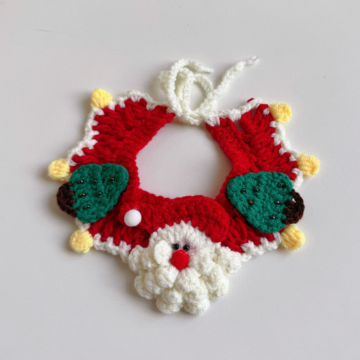 Christmas Cat Scarf, Dog Scarf, Saliva Towel, Small Size Dogs Pet Wool Collar, Hand-Knitted Accessories