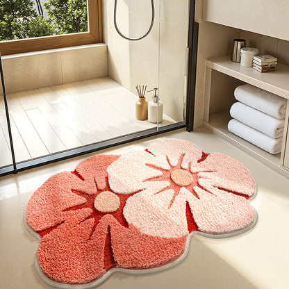 Cute Bathroom Non-Slip Mat, Funny Shaped Velvet Foot Mat, Home Bathtub Mat Home Decor