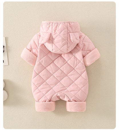 Cute Plush Baby Romper – Adorable Hooded One-Piece Jumpsuit for Little Ones