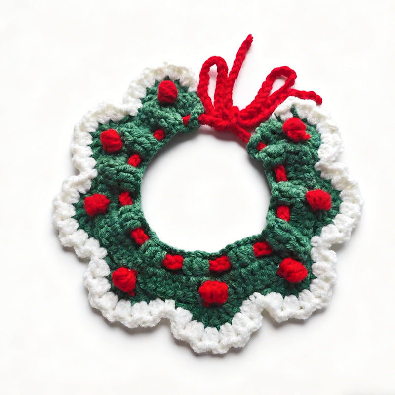 Cat Neck Scarf, Dog Bib, Christmas Knitted Pet Accessories, Collar, Yarn Bow Tie, Dog Drool Bib