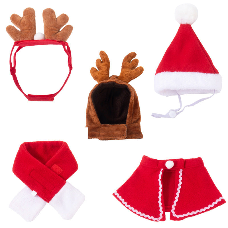 Pet Cat and Dog Hat Headwear Christmas Scarf Cloak Transformation Cloak Christmas Pet Clothes
