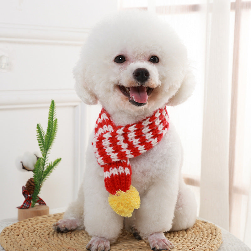 Puppy Teddy Bear Cat Scarf Bib Dog Christmas Scarf Accessories