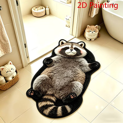 3D Sleeping Cat Doormat, Cute Kitten Door Mat, Funny Animal Floor Rug for Bedroom Bathroom & Entryway
