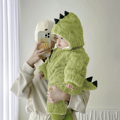 Fluffy Baby Hooded Jumpsuit – Cute Cozy One-Piece Outfit for Babies 0–3 Years