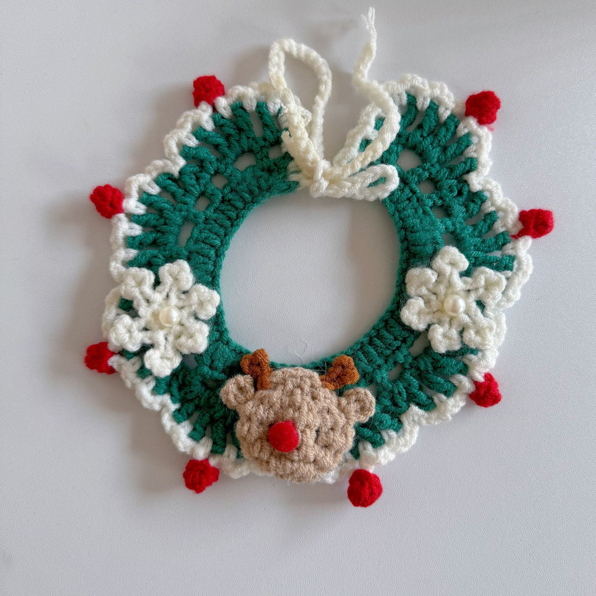 Christmas Cat Scarf, Dog Scarf, Saliva Towel, Small Size Dogs Pet Wool Collar, Hand-Knitted Accessories