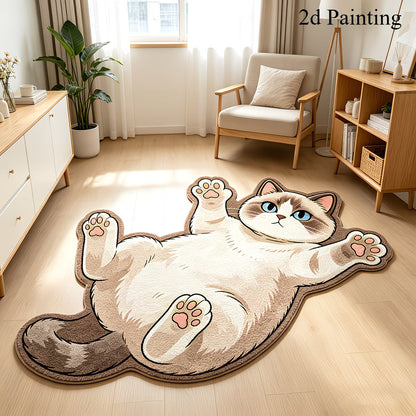 3D Sleeping Cat Doormat, Cute Kitten Door Mat, Funny Animal Floor Rug for Bedroom Bathroom & Entryway