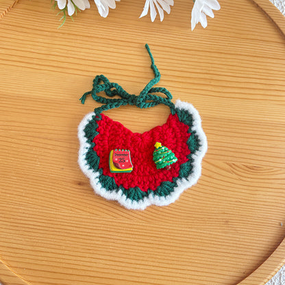 Pet Christmas Scarves, Cat Scarves, Dog Bibs, Accessories, Yarn Santa Bibs
