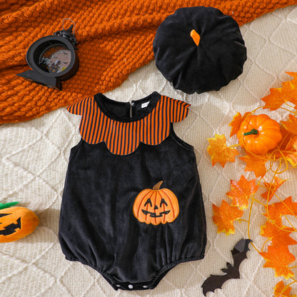 Baby Halloween Jumpsuit with Hat – Cute Soft Romper Outfit for Newborns and Toddlers