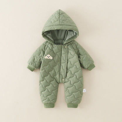 Little One Cozy Fleece Jumpsuit – Cute Animal Hooded Baby Romper 0–3 Years