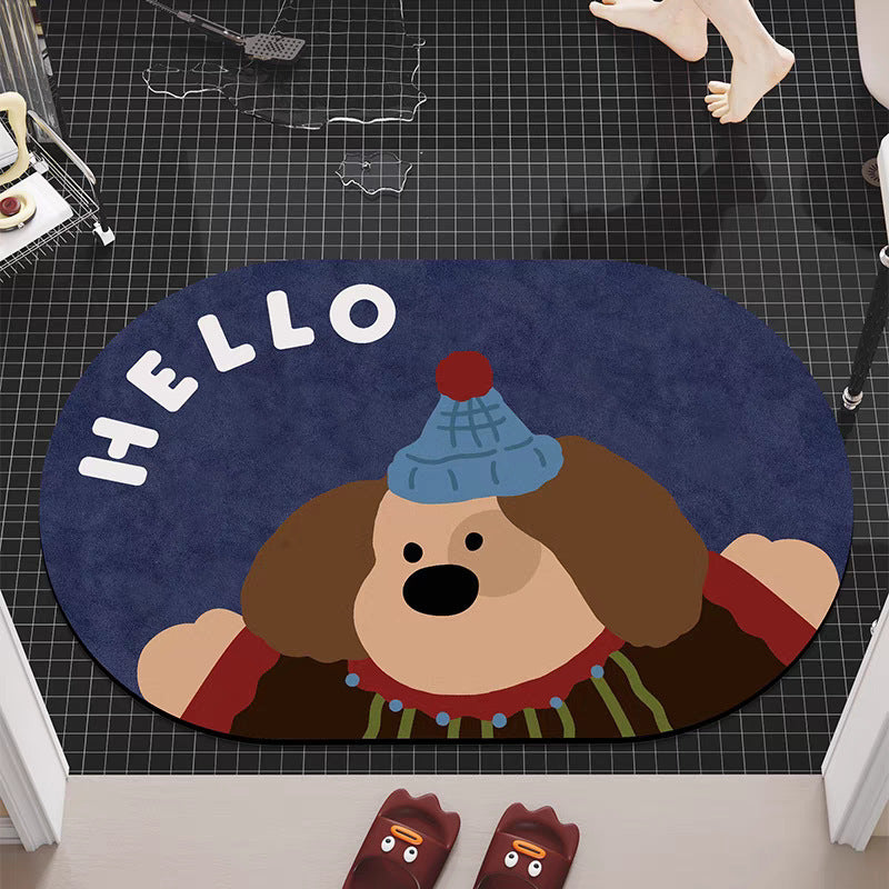 Realistic 3D Puppy Doormat, Funny Dog Entrance Mat, Cute Pet Floor Rug for Bedroom Bathroom & Home