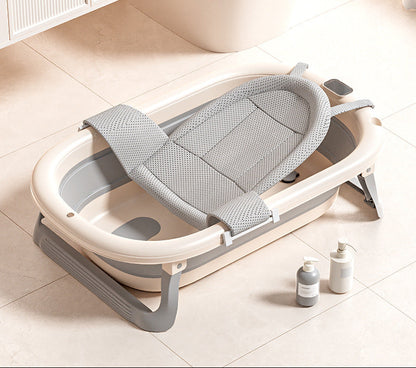 Foldable Baby Bathtub with Temperature Display & Bath Support – Space Saving Infant Toddler Tub with Non-Slip Legs