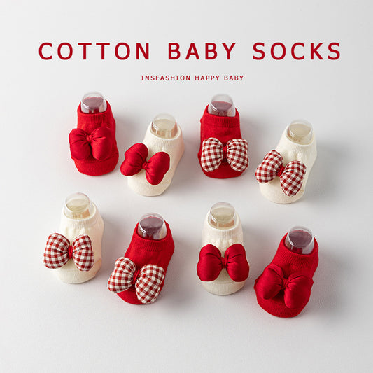 Newborn Infant Girl Baby Combed Cotton Spring and Autumn Summer Socks