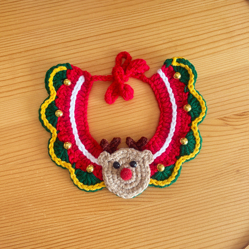 Pet Christmas Scarves, Cat Scarves, Dog Bibs, Accessories, Yarn Santa Bibs
