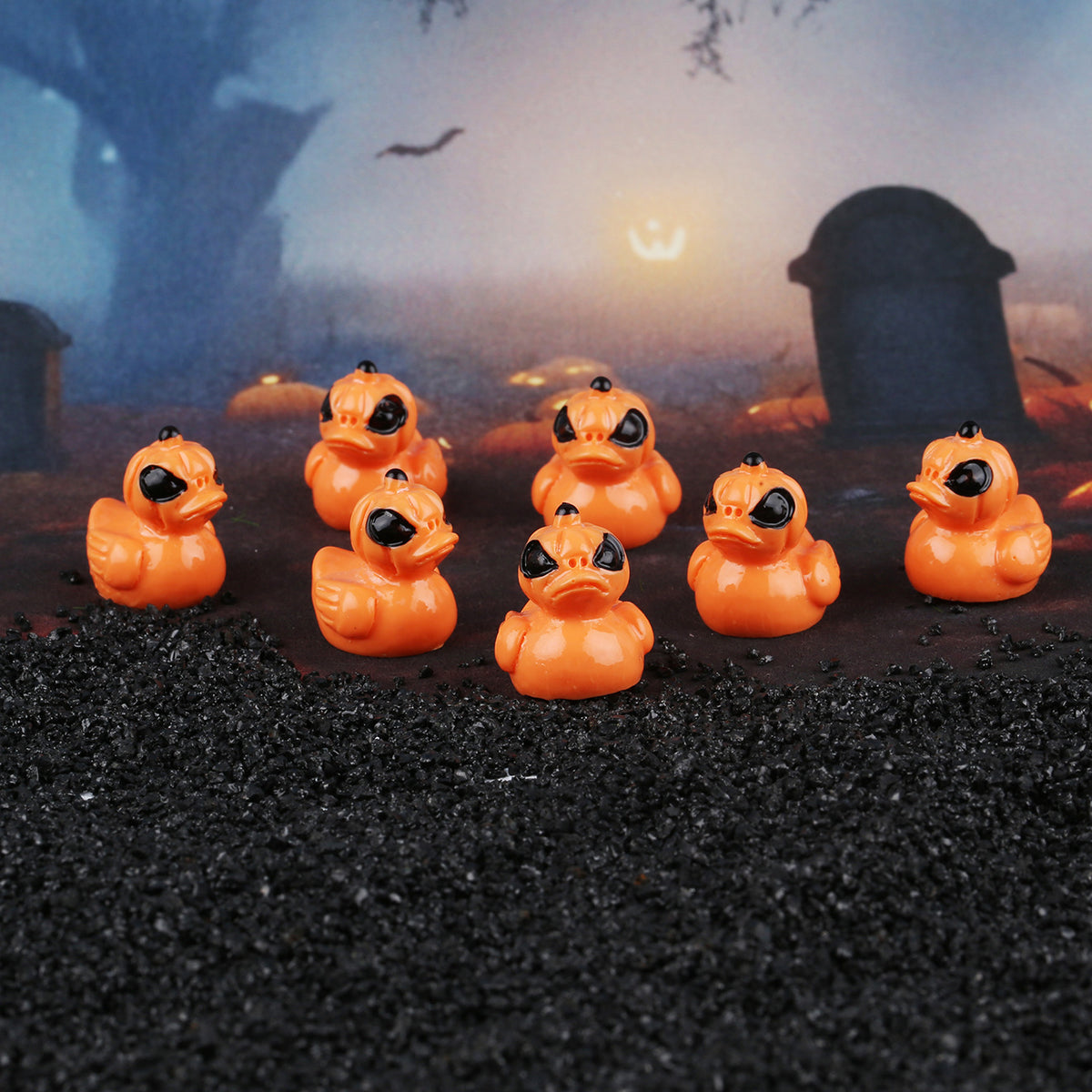 Quirky Ghost Duck Halloween Decoration Creative Devil Skull Duck Resin Desktop Ornament
