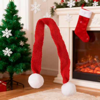 6pcs Christmas Knitted Cat Scarf Polyester Small Fur Ball Decorative Toy Accessories Scarf Pet Scarf