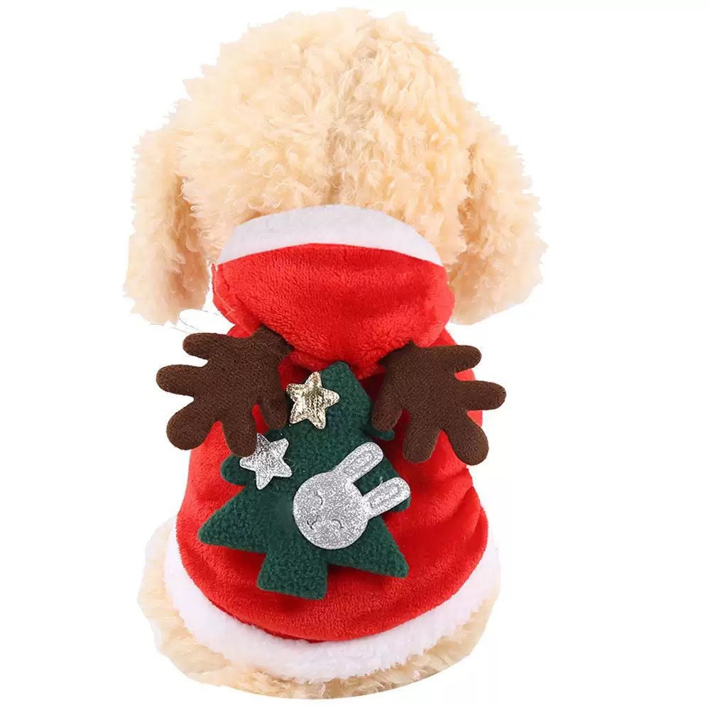 Pet Puppy Christmas Series Fleece Autumn and Winter Warm Clothes Bichon Teddy Pomeranian Cat Winter
