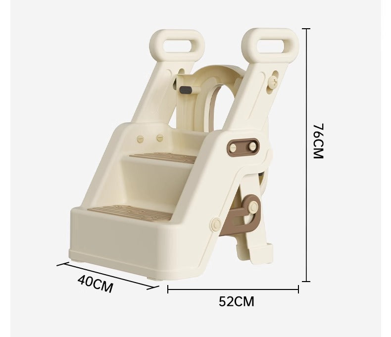 Toddler Potty Training Seat with Ladder – 2 Step Toilet Trainer with Handles, Non-Slip Steps & Cushioned Seat for Kids