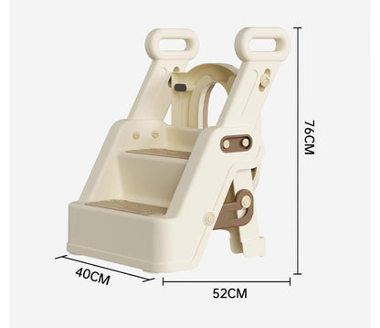 Toddler Potty Training Seat with Ladder – 2 Step Toilet Trainer with Handles, Non-Slip Steps & Cushioned Seat for Kids