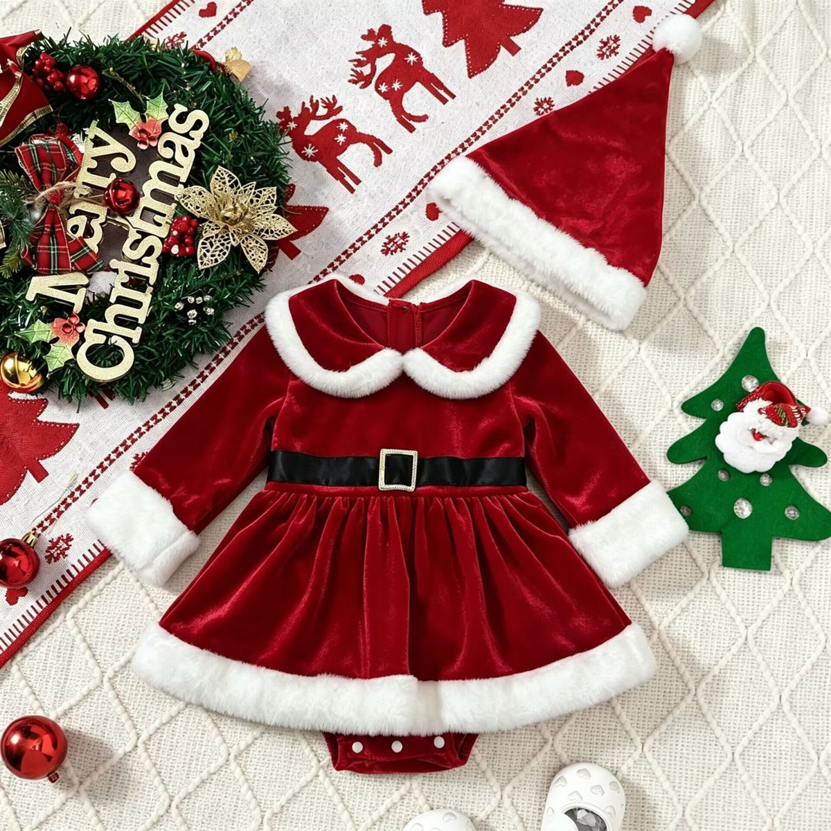 Cute Baby Costume Jumpsuit – Soft Cozy Christmas Outfit for Infants and Toddlers