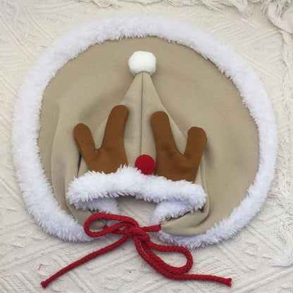 Pet Christmas Clothes Dog Teddy Autumn and Winter Cloak Cat Cloak Clothes Birthday Party Decoration Clothing Dog
