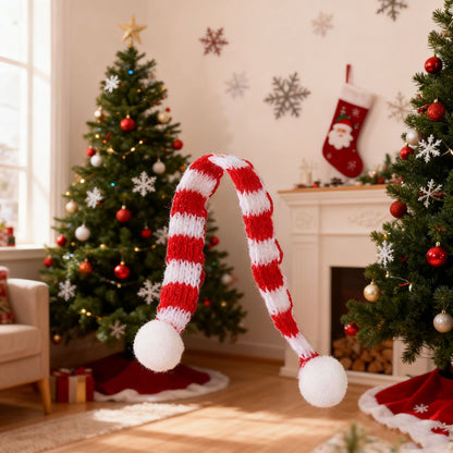 6pcs Christmas Knitted Cat Scarf Polyester Small Fur Ball Decorative Toy Accessories Scarf Pet Scarf