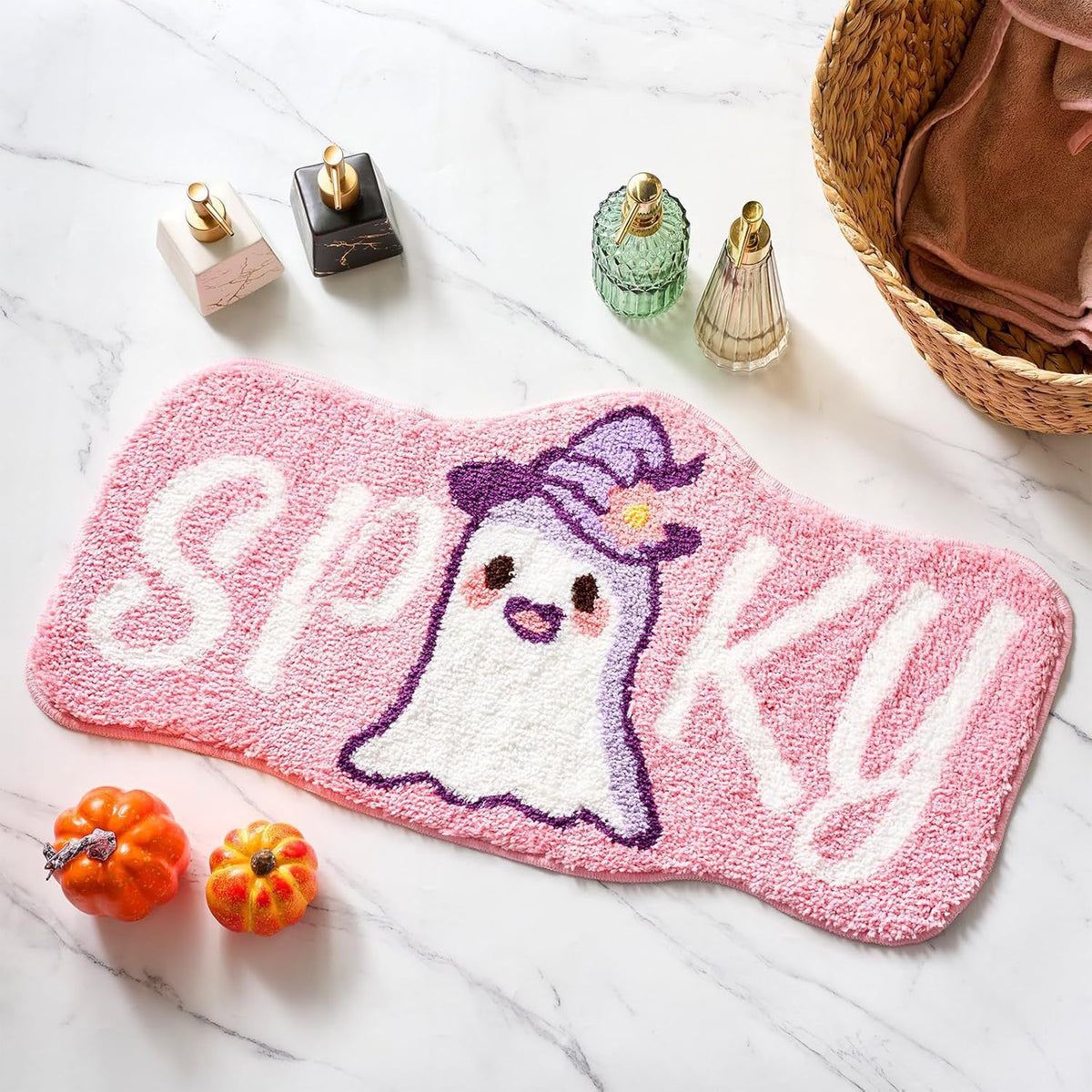 Halloween Alien-Shaped Faux Cashmere Floor Mat, Happy Halloween Funny Gift Home Decor