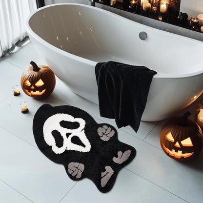 Halloween Alien-Shaped Faux Cashmere Floor Mat, Happy Halloween Funny Gift Home Decor