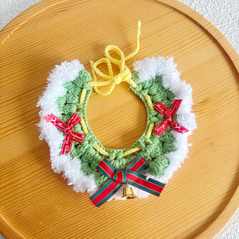 Pet Christmas Scarves, Cat Scarves, Dog Bibs, Accessories, Yarn Santa Bibs