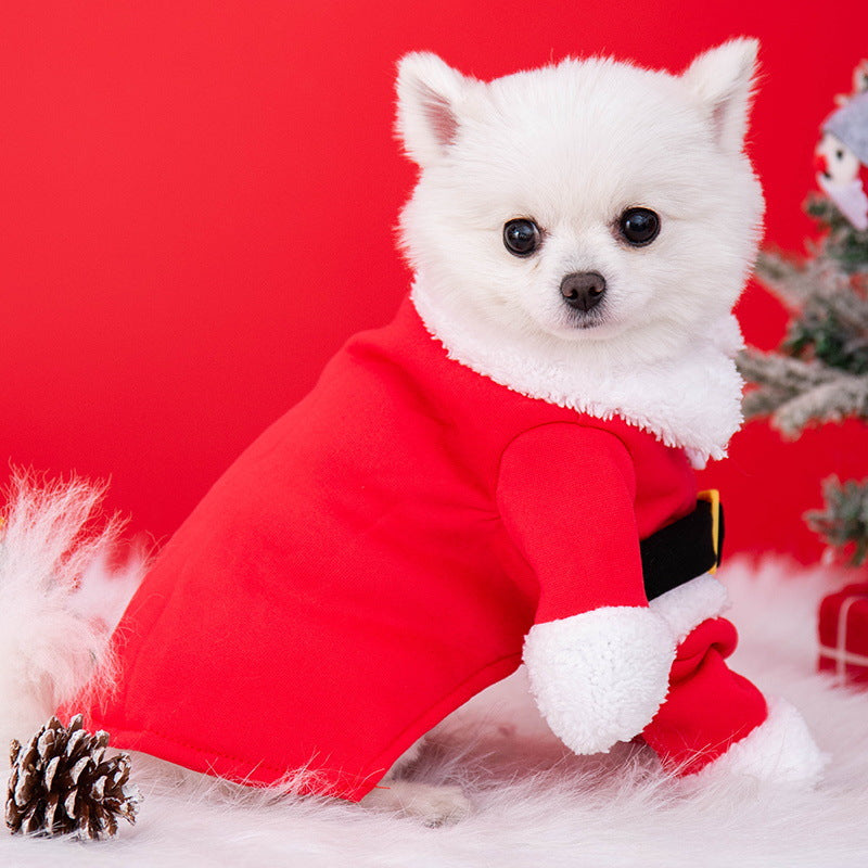 Pet Christmas Clothes Dog Teddy Autumn Winter Cape Cat Cape Clothes Birthday Party Decoration Costume Dog