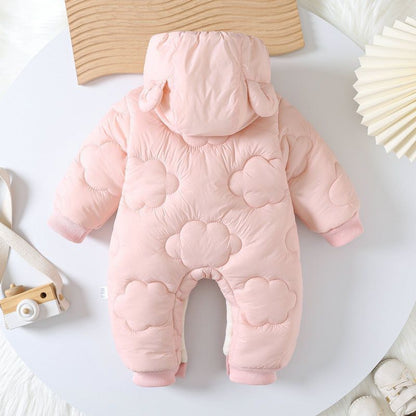 Cute Animal Baby Romper – Soft Plush Hooded Jumpsuit for Babies 0–2 Years