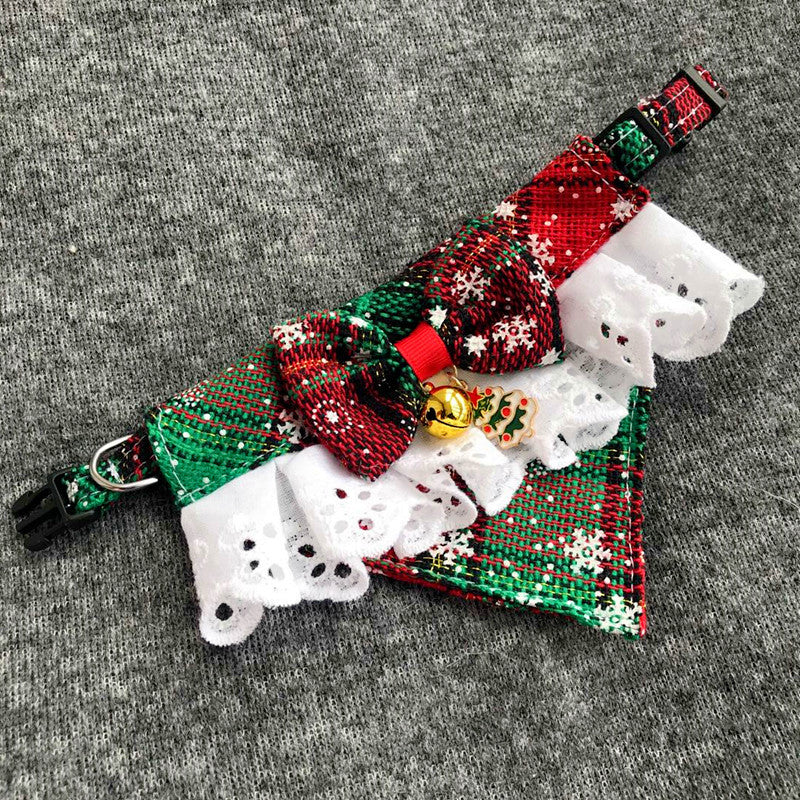 Pet Christmas Bow Tie Christmas Bib Saliva Towel Christmas Scarf Christmas Series Triangle Towel Christmas Bell Jewelry