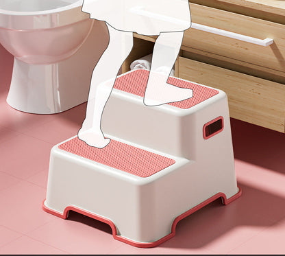 2-Step Toddler Step Stool – Anti-Slip Kids Bathroom & Potty Training Stool