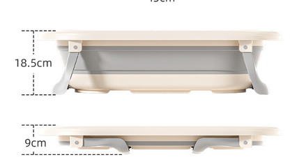 Foldable Baby Bathtub with Temperature Display & Bath Support – Space Saving Infant Toddler Tub with Non-Slip Legs