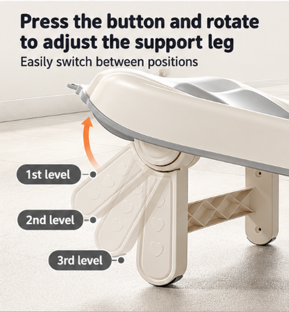 Foldable Baby Bath Support Seat with Digital Thermometer – 3-Level Adjustable Newborn Bath Lounger