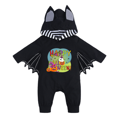 Halloween Baby Romper Autumn Long-Sleeve Newborn Jumpsuit Bat Print Design Holiday Baby Outfit