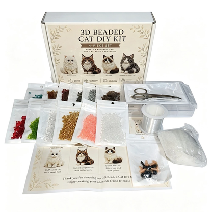 DIY Beaded Animal Kit, 3D Mini Pet Bead Keychain Making Kit, Handmade Bead Art Craft Kit, Cute Animal Jewelry & Creative DIY Craft