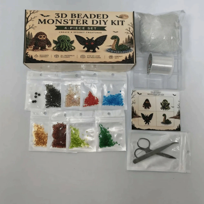 3D Mini Pet Bead Keychain Making Kit, DIY Beaded Animal Kit, Handmade Bead Art Craft Kit, Cute Animal Jewelry & Creative DIY Craft