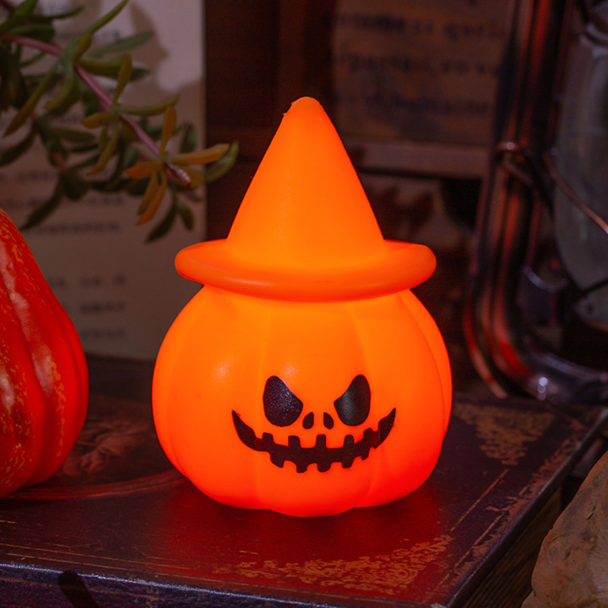 Halloween Decorations Glowing Devil Pumpkin Lantern Party Horror Atmosphere Props Night Light Desktop Ornaments