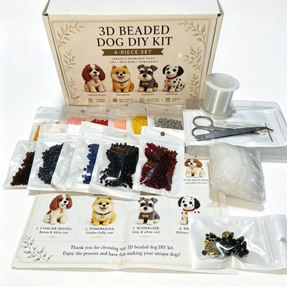 DIY Beaded Animal Kit, 3D Mini Pet Bead Keychain Making Kit, Handmade Bead Art Craft Kit, Cute Animal Jewelry & Creative DIY Craft