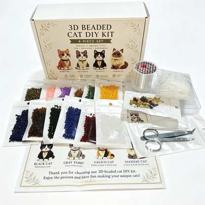 DIY Beaded Animal Kit, 3D Mini Pet Bead Keychain Making Kit, Handmade Bead Art Craft Kit, Cute Animal Jewelry & Creative DIY Craft